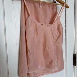 Vintage Peach Slip Set Camisole and Skirt S/M